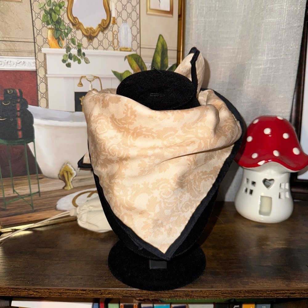 Givenchy Floral Beige and Black Scarf